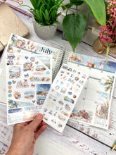 Load image into Gallery viewer, July Beach Days JOURNAL sheet - planner stickers          (S-132-21)