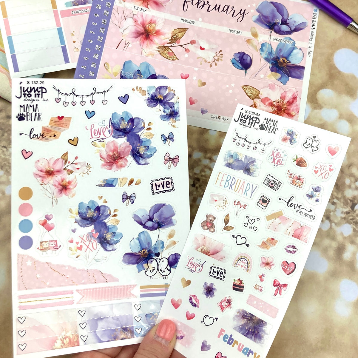 February Floral Romance Deco sheet - planner stickers (S-109-54) – Jump ...