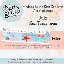 Load image into Gallery viewer, July Sea Treasures - The Nitty Gritty Monthly - Erin Condren Vertical Horizontal