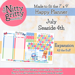 July Seaside 4th - The Nitty Gritty Monthly - Happy Planner Classic
