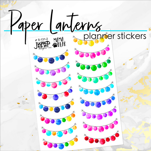 Paper Lanterns banner bunting - planner stickers          (S-131-2)