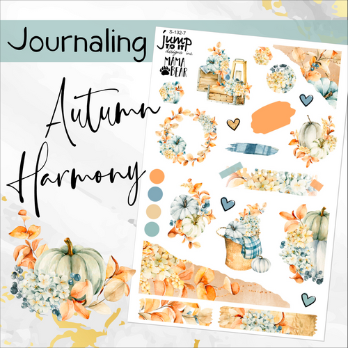 October Autumn Harmony JOURNAL sheet - planner stickers          (S-132-7)