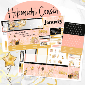 January New Year’s Eve ’24 monthly - Hobonichi Cousin A5 personal planner