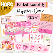 Load image into Gallery viewer, February Valentine Love &#39;24 FOILED monthly - Hobonichi Cousin A5 personal planner