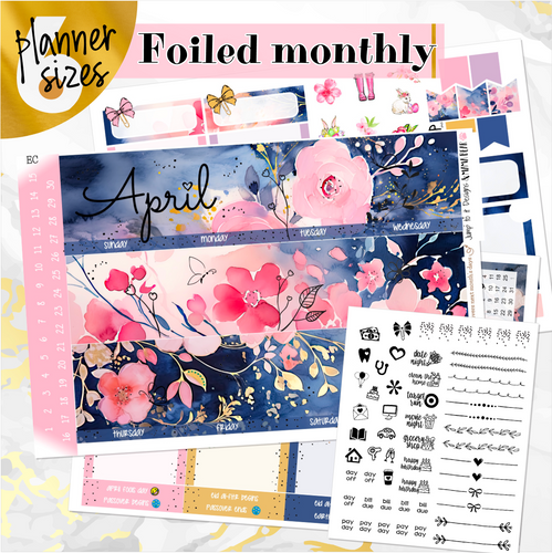 April Spring Blush '24 FOILED monthly - Erin Condren Vertical Horizontal 7