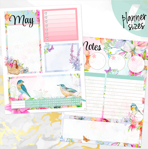 May Spring Bouquet '24 Notes monthly sticker - Erin Condren Vertical Horizontal 7