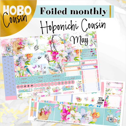 May Spring Bouquet '24 FOILED monthly - Hobonichi Cousin A5 personal planner