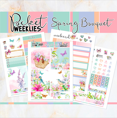 May Spring Bouquet - POCKET Mini Weekly Kit Planner stickers