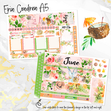 Load image into Gallery viewer, June Spring Bouquet FOILED monthly - Erin Condren Vertical Horizontal 7&quot;x9&quot;, Happy Planner Classic, Mini &amp; Big