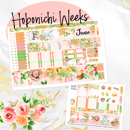 June Spring Bouquet monthly - Hobonichi Weeks personal planner
