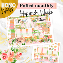 Load image into Gallery viewer, June Spring Bouquet FOILED monthly - Hobonichi Weeks personal planner