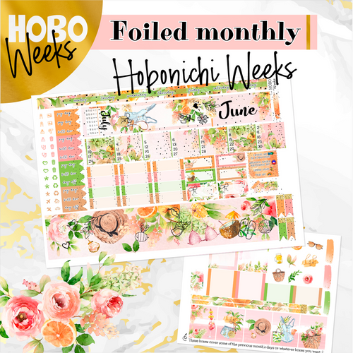 June Spring Bouquet FOILED monthly - Hobonichi Weeks personal planner