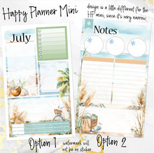 Load image into Gallery viewer, July Beach Days Notes monthly sticker - Erin Condren Vertical Horizontal 7&quot;x9&quot;, Happy Planner Classic, Mini &amp; Big (Copy)