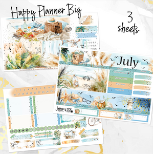 July Beach Days FOILED monthly - Erin Condren Vertical Horizontal 7"x9", Happy Planner Classic, Mini & Big (Copy)