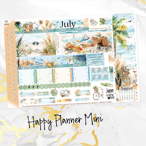 July Beach Days FOILED monthly - Erin Condren Vertical Horizontal 7"x9", Happy Planner Classic, Mini & Big (Copy)