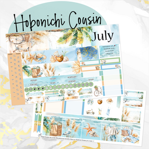 July Beach Days monthly - Hobonichi Cousin A5 personal planner (Copy)