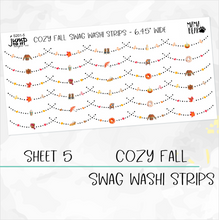 Load image into Gallery viewer, COZY FALL • Sticker Theme Collection • Washi, Swags, Tabs, Deco (T-201)