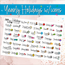 Load image into Gallery viewer, Holiday stickers w/ Icons planner calendar                (S-115-2)