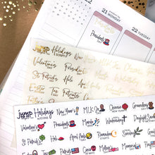 Load image into Gallery viewer, Foil - Holidays Script planner stickers   (F-142-1)