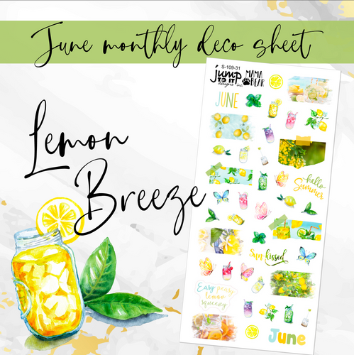 June Lemon Breeze Deco sheet - planner stickers          (S-109-31)
