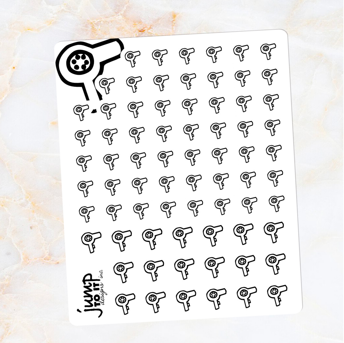 Foil - Icon HAIR DRYER stickers (F-150-17) – Jump To It Designs
