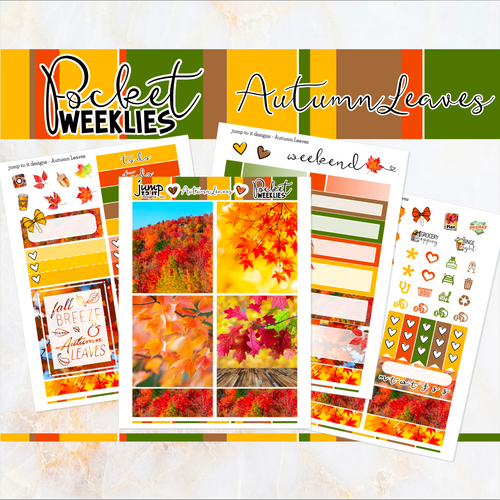 Autumn Leaves - POCKET Mini Weekly Kit Planner stickers