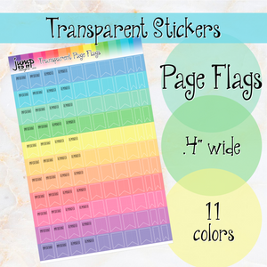 Transparent Dots, Tabs, Banners & Page Flags Planner Stickers    T-102/103/104/105