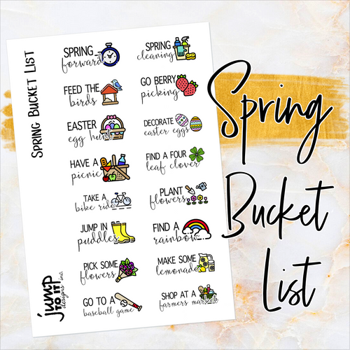 Spring Bucket List - planner stickers              (S-106-3)