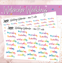 Load image into Gallery viewer, Weekday Watercolor stickers       (T-109+)