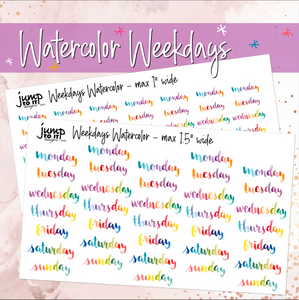 Weekday Watercolor stickers       (T-109+)