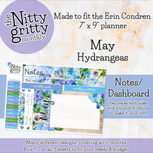 Load image into Gallery viewer, May Hydrangeas - The Nitty Gritty Monthly - Erin Condren Vertical Horizontal