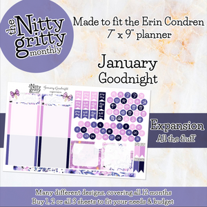 January Goodnight - The Nitty Gritty Monthly - Erin Condren Vertical Horizontal