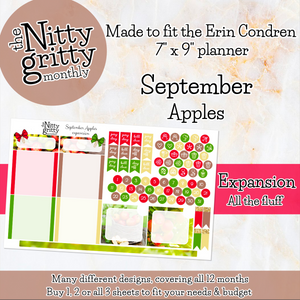 September Apples - The Nitty Gritty Monthly - Erin Condren Vertical Horizontal
