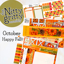 Load image into Gallery viewer, October Happy Fall - The Nitty Gritty Monthly - Erin Condren Vertical Horizontal