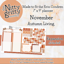 Load image into Gallery viewer, November Autumn Living - The Nitty Gritty Monthly - Erin Condren Vertical Horizontal