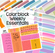 Load image into Gallery viewer, Foil - Color Block Weekly Essential icon planner stickers  (F-123+)