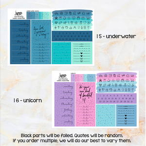 Foil - Color Block Weekly Essential icon planner stickers  (F-123+)