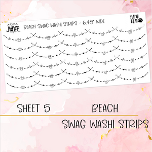 Foil Theme Collection • BEACH • Washi, Swags, Tabs, Deco (F-201)