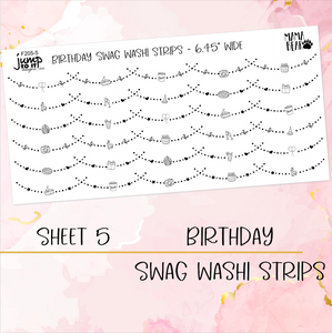 Foil Theme Collection • BIRTHDAY • Washi, Swags, Tabs, Deco (F-205)