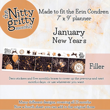 Load image into Gallery viewer, January New Year&#39;s Eve - The Nitty Gritty Monthly - Erin Condren Vertical Horizontal