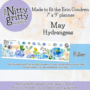 May Hydrangeas - The Nitty Gritty Monthly - Erin Condren Vertical Horizontal