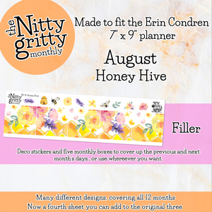 August Honey Hive - The Nitty Gritty Monthly - Erin Condren Vertical Horizontal