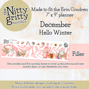 December Hello Winter - The Nitty Gritty Monthly - Erin Condren Vertical Horizontal