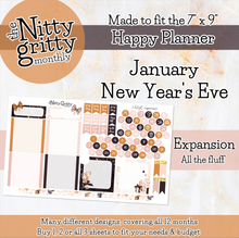 Load image into Gallery viewer, January New Year&#39;s Eve - The Nitty Gritty Monthly - Happy Planner Classic