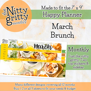 March Brunch - The Nitty Gritty Monthly - Happy Planner Classic