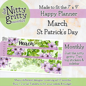 March St Patrick's Day - The Nitty Gritty Monthly - Happy Planner Classic