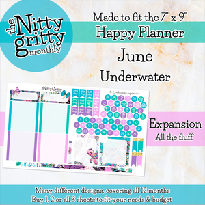 June Underwater - The Nitty Gritty Monthly - Happy Planner Classic