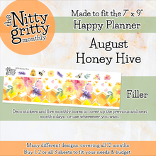 Load image into Gallery viewer, August Honey Hive - The Nitty Gritty Monthly - Happy Planner Classic