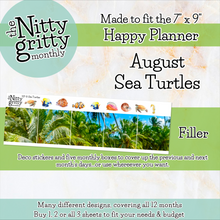 Load image into Gallery viewer, August Sea Turtles - The Nitty Gritty Monthly - Happy Planner Classic