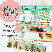 Load image into Gallery viewer, August Vintage Summer - The Nitty Gritty Monthly - Happy Planner Classic